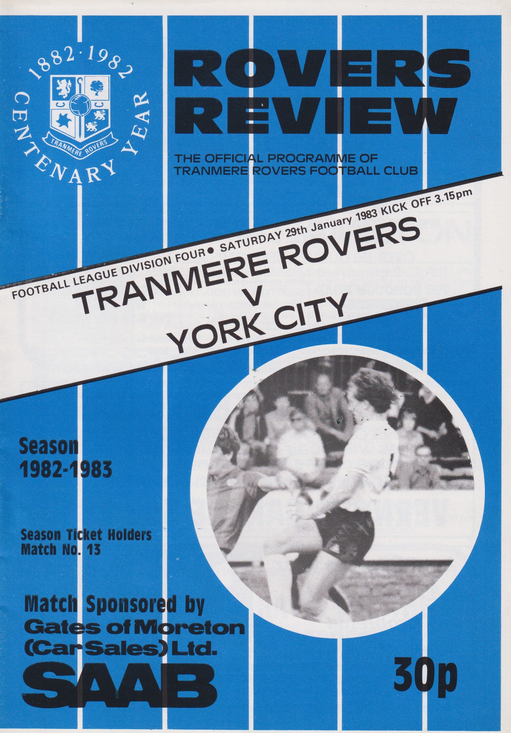 Tranmere Rovers v York City match programme